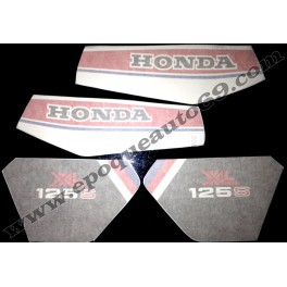 Autocollants Stickers HONDA 125 XLS année 1981 (moto noire)