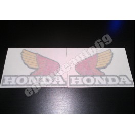 2 Autocollants - Stickers Ailes HONDA tricolore