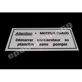 Autocollant sticker Moteur chaud pour pare brise 