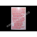 Autocollants sticker Batterie peugeot 309 / talbot samba 