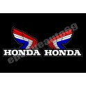 2 Autocollants - Stickers Ailes HONDA tricolore