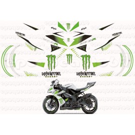 Autocollants - Stickers KAWASAKI ZX-10R année 2008 version vert