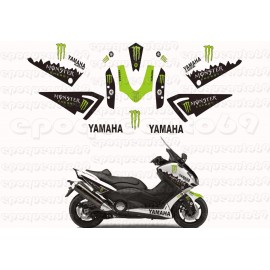 Kit autocollants Stickers Yamaha T-max 530 Monster energy