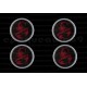 4 autocollants stickers ABARTH cache moyeu centrale jantes 