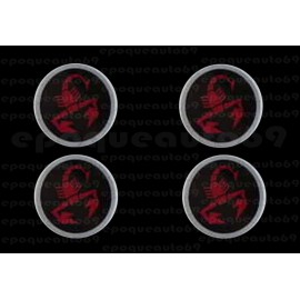 4 autocollants stickers ABARTH cache moyeu centrale jantes 