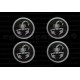 4 autocollants stickers ABARTH cache moyeu centrale jantes 