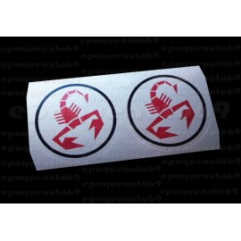 2 autocollants stickers rond ABARTH 