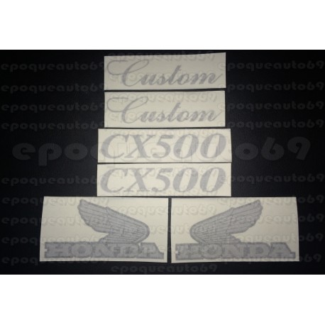 Kit 6 autocollants Stickers HONDA CX 500 Custom 