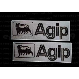 2 Autocollants stickers AGIP 