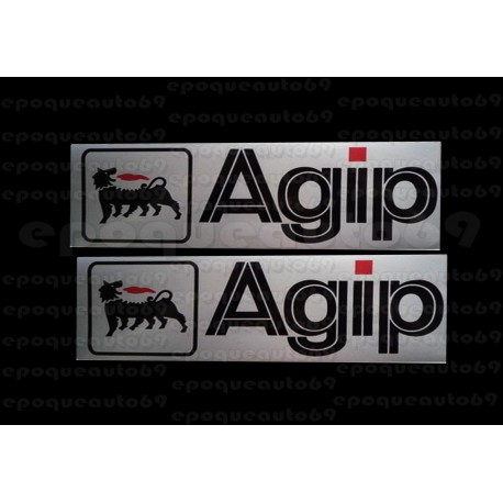 2 Autocollants stickers AGIP 