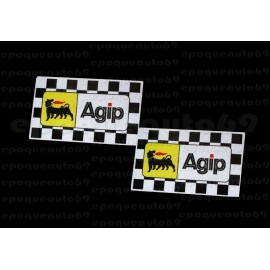 2 Autocollants stickers AGIP 