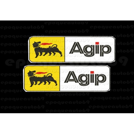 2 Autocollants stickers AGIP 