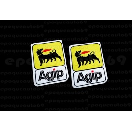 2 Autocollants stickers AGIP 