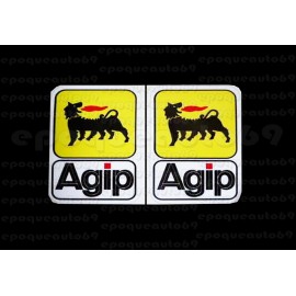 2 Autocollants stickers AGIP 