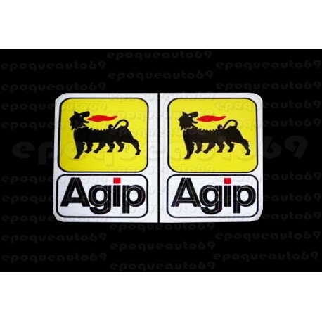 2 Autocollants stickers AGIP 