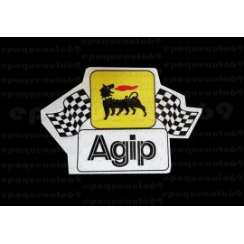 2 Autocollants stickers AGIP drapeaux