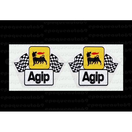 Autocollant sticker AGIP drapeaux