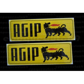 2 autocollants stickers Agip ancien
