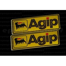 2 autocollants stickers Agip 