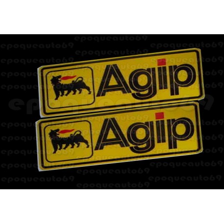 2 autocollants stickers Agip 