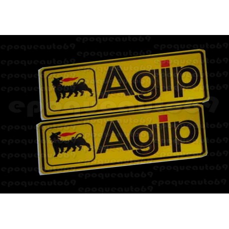 2 autocollants stickers Agip 