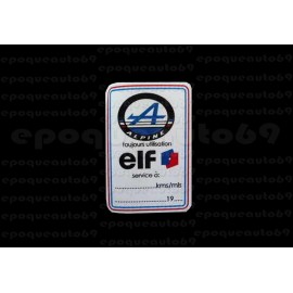 Autocollants Stickers ELF Alpine entretien périodique 