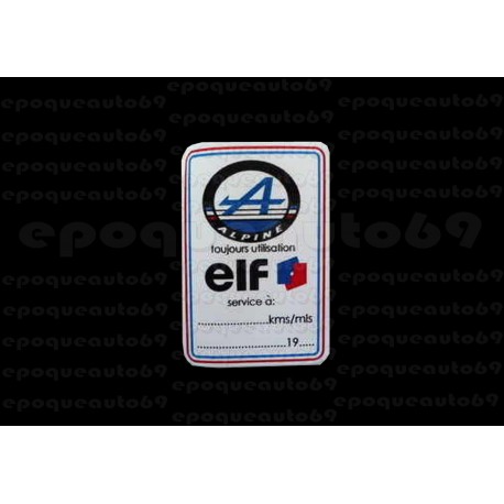Autocollants Stickers ELF Alpine entretien périodique 