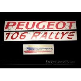 Autocollants coffre hayon Peugeot 106 rallye phase 2