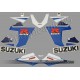 kit autocollants - stickers Suzuki GSX-R 750 2005 version bleu / blanc