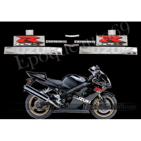 Kit autocollants stickers Suzuki GSX-R 1000 2004 version noir