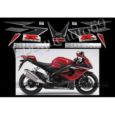 Kit autocollants stickers Suzuki GSX-R 1000 2006 version noir / rouge