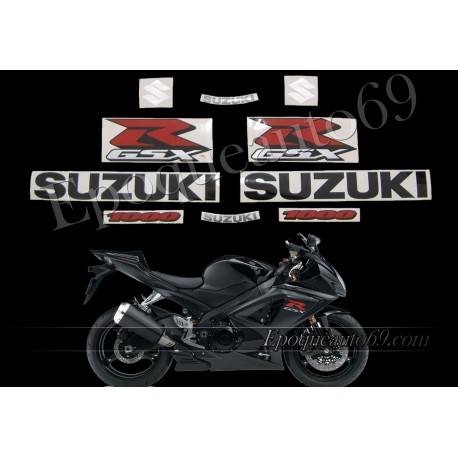 Kit autocollants stickers Suzuki GSX-R 1000 2008 version noir