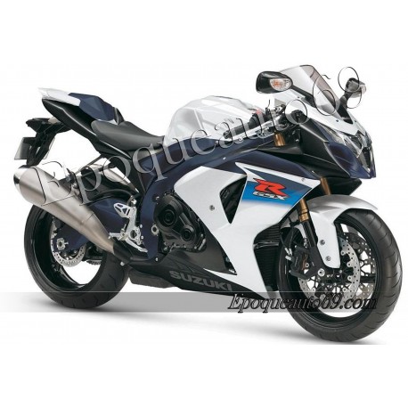 Kit autocollants stickers Suzuki GSX-R 1000 2010 version blanc / noir