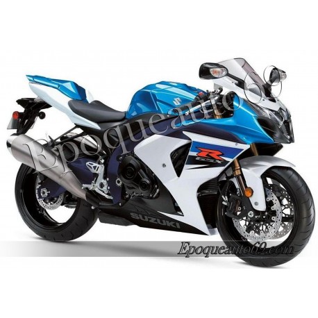 Kit autocollants stickers Suzuki GSX-R 1000 2011 version blanc / bleu