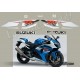 Kit autocollants stickers Suzuki GSX-R 1000 2009 version Blanc/bleu