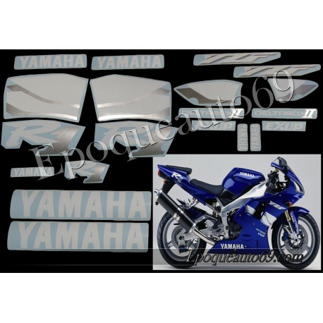 Kit autocollants Stickers Yamaha YZF-R1 1999 version bleu