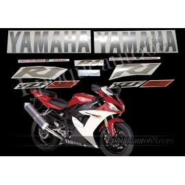 Kit autocollants Stickers Yamaha YZF-R1 2002 version rouge