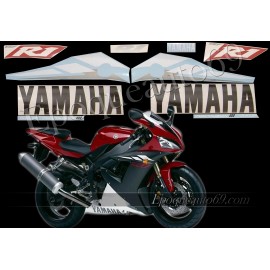 Kit autocollants Stickers Yamaha YZF-R1 2003 version rouge