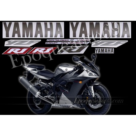 Kit autocollants Stickers Yamaha YZF-R1 2003 version argent