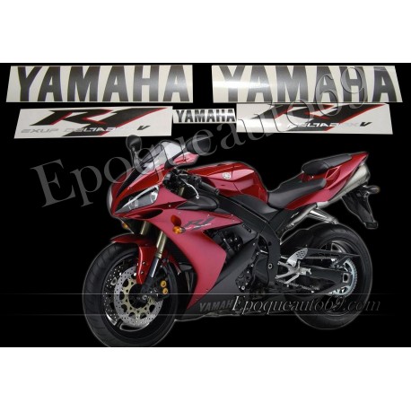 Kit autocollants Stickers Yamaha YZF-R1 2004 version rouge