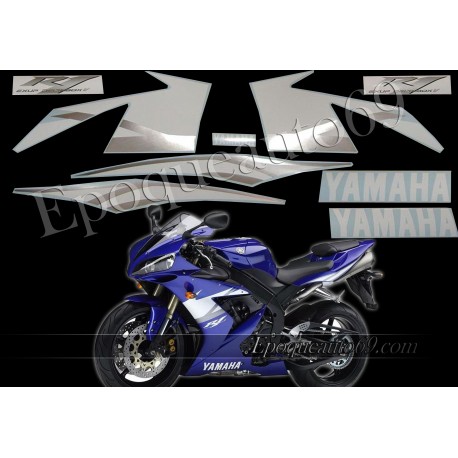 Kit autocollants Stickers Yamaha YZF-R1 2005 version bleu