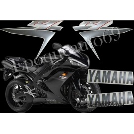 Kit autocollants stickers Yamaha YZF-R1 2007 version noir /argent