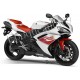 Kit autocollants stickers Yamaha YZF-R1 2008 version blanc / rouge