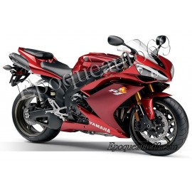 Kit autocollants stickers Yamaha YZF-R1 2008 version "rouge cerise"