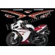 Kit autocollants Stickers Yamaha YZF-R1 2009 version blanc / rouge 2