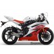 Autocollants stickers Yamaha YZF-R6 2006 - version blanc / rouge