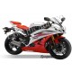 Autocollants stickers Yamaha YZF-R6 2007 - version blanc / rouge