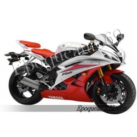 Autocollants stickers Yamaha YZF-R6 2007 - version blanc / rouge