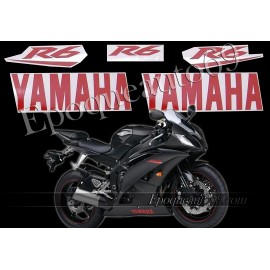 Autocollants stickers Yamaha YZF-R6 2008 - version noir