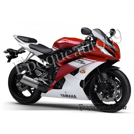 Autocollants Stickers Yamaha YZF-R6 2009 - version rouge / blanc